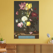 Bouquet van Bloemen in een Glass Vase Canvas Afdruk (Insitu (Woonkamer))