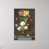 Bouquet van Bloemen in een Glass Vase Canvas Afdruk (Voorkant)