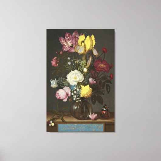 Bouquet van Bloemen in een Glass Vase Canvas Afdruk (Voorkant)