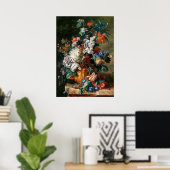 Bouquet van Bloemen in een Urn Poster (Thuiskantoor)