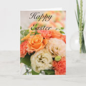 Bouquet van bloemen in paaspap feestdagen kaart (Voorkant)