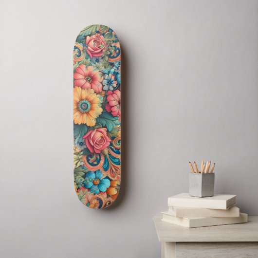  Bouquet van Bloemen Persoonlijk Skateboard (Muurkunst)