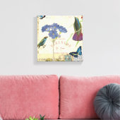  Bouquet van Bloemen, Vogels en buiken Canvas Afdruk (Insitu (Woonkamer))