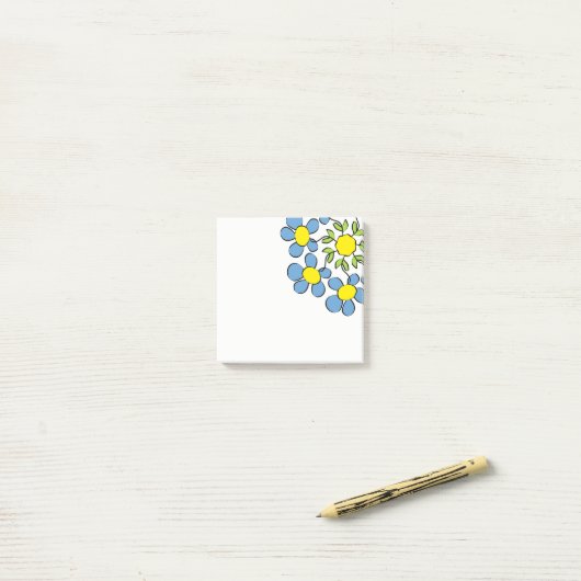 Bouquet van bronbloemen post-it® notes (Op bureau)
