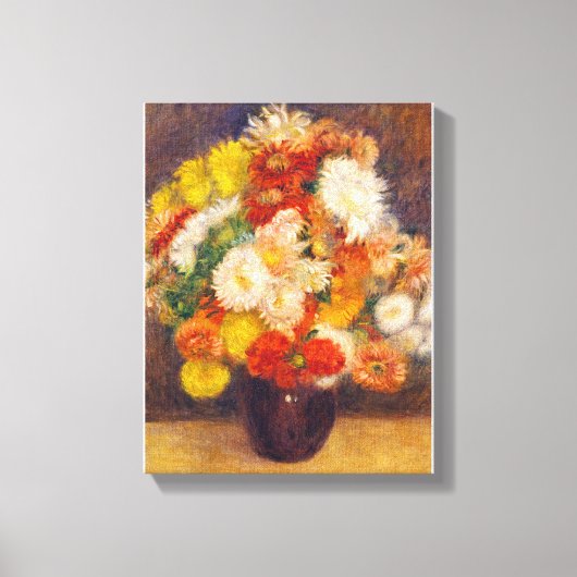 Bouquet van Chrysanthema van Auguste Renoir Nog Canvas Afdruk (Voorkant)