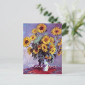 Bouquet van Claude Monet over zonnebloemen Briefkaart (Staand voorkant)