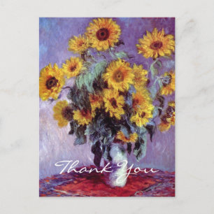 Bouquet van Claude Monet over zonnebloemen Briefkaart