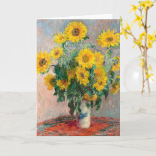 Bouquet van Claude Monet over zonnebloemen Kaart