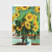 Bouquet van Claude Monet over zonnebloemen Kaart (Achterkant)
