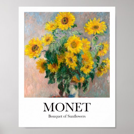 Bouquet van Claude Monet over zonnebloemen Poster (Voorkant)
