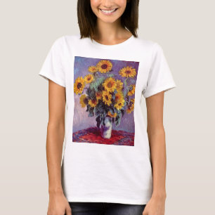 Bouquet van Claude Monet over zonnebloemen T-shirt
