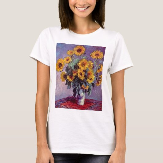 Bouquet van Claude Monet over zonnebloemen T-shirt (Voorkant)
