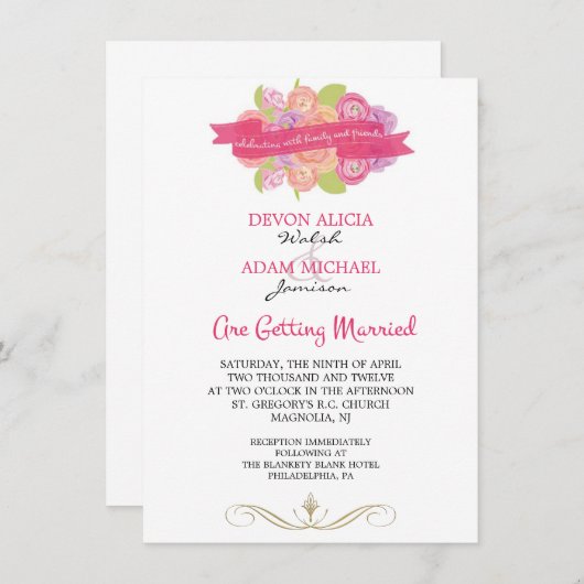 Bouquet van de uitnodiging tot weddenschap met Ran (Voorkant / Achterkant)