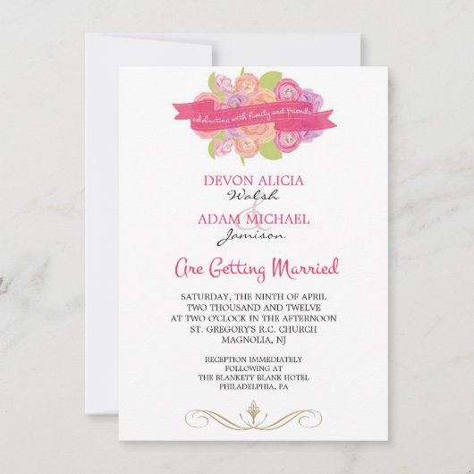 Bouquet van de uitnodiging tot weddenschap met Ran (Voorkant)