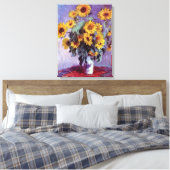 Bouquet van de Zonnebloem door Claude Monet,  Kuns Canvas Afdruk (Insitu (Slaapkamer))