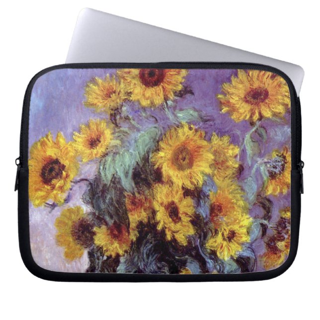 Bouquet van de Zonnebloem door Claude Monet,  Kuns Laptop Sleeve (Voorkant)