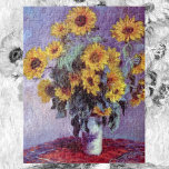 Bouquet van de Zonnebloem door Claude Monet,  Kuns Legpuzzel<br><div class="desc">Bouquet of Sunflower (1881) van Claude Monet is een impressionistisch schilderij met mooie kunstflorale stille levenden. Gele bloeiende bloemen uit de tuin. Een bouquet van de zonnebloem van het zomerseizoen in een vaas. Over de kunstenaar: Claude Monet (1840-1926) was een oprichter van de Franse impressionistische schilderbeweging, waarbij de meeste schilderijen...</div>