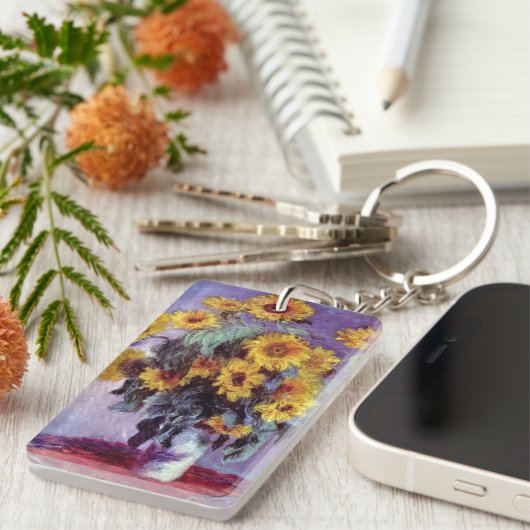 Bouquet van de Zonnebloem door Claude Monet,  Kuns Sleutelhanger (Voorkant Rechts)