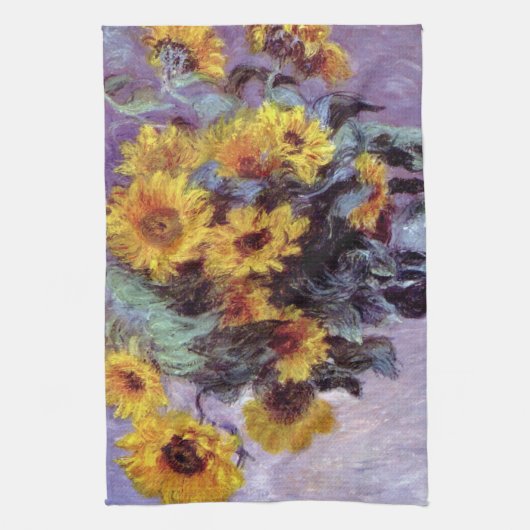 Bouquet van de Zonnebloem door Claude Monet,  Kuns Theedoek (Verticaal)