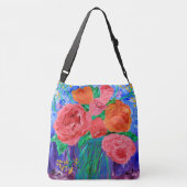 Bouquet van Engelse Rozen in Mason Jar Painting Crossbody Tas