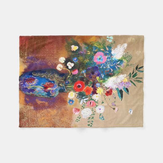 Bouquet van Flowers door Odilon Redon Fleece Deken (Voorkant (Horizontaal))