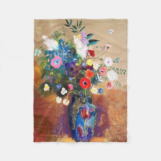 Bouquet van Flowers door Odilon Redon Fleece Deken (Voorkant)