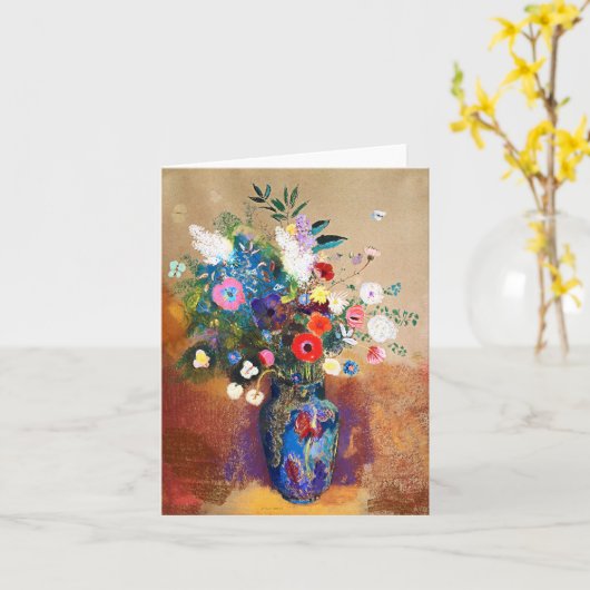 Bouquet van Flowers door Odilon Redon Kaart (Gele Bloem)
