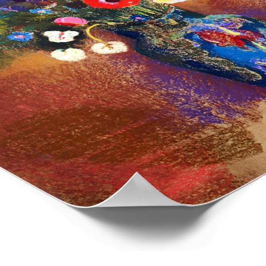 Bouquet van Flowers door Odilon Redon Poster (Hoek)