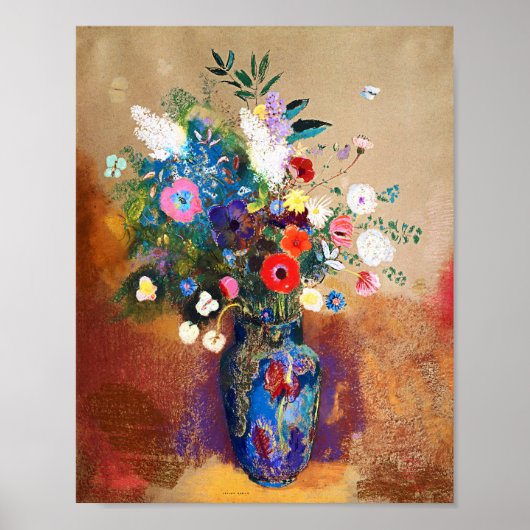 Bouquet van Flowers door Odilon Redon Poster (Voorkant)