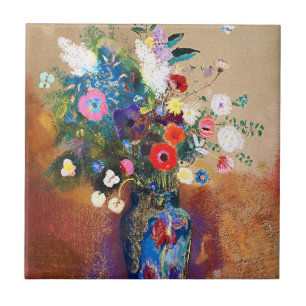 Bouquet van Flowers door Odilon Redon Tegeltje
