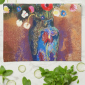 Bouquet van Flowers door Odilon Redon Theedoek (Gevouwen)