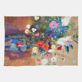 Bouquet van Flowers door Odilon Redon Theedoek (Horizontaal)