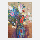 Bouquet van Flowers door Odilon Redon Theedoek (Verticaal)