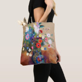 Bouquet van Flowers door Odilon Redon Tote Bag (Dichtbij)