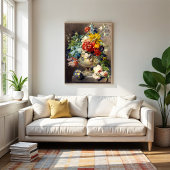 Bouquet van Flowers in een Vase door Johannes van  Poster