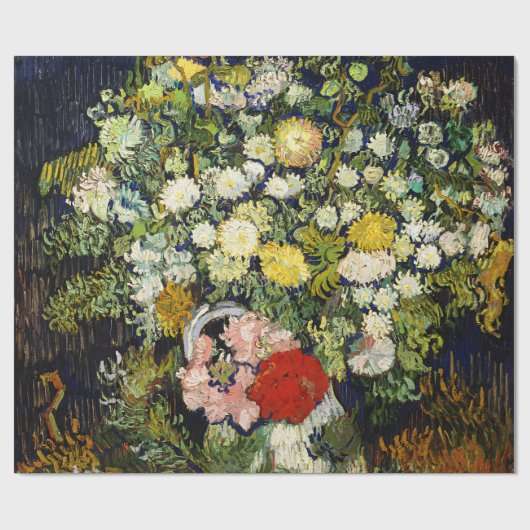 Bouquet van Flowers in een Vase door Vincent Van G Cadeaupapier (Vlak)