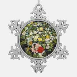 Bouquet van Flowers in een Vase door Vincent Van G Tin Sneeuwvlok Ornament