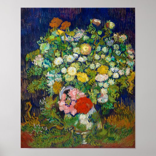 Bouquet van Flowers in een Vase, Van Gogh Poster (Voorkant)