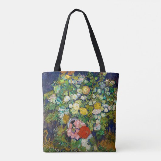 Bouquet van Flowers in een Vase, Van Gogh Tote Bag (Achterkant)
