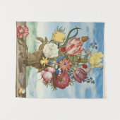 Bouquet van Flowers op een Ledge Wandkleed (Voorkant (horizontaal))