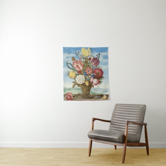 Bouquet van Flowers op een Ledge Wandkleed (In situ)