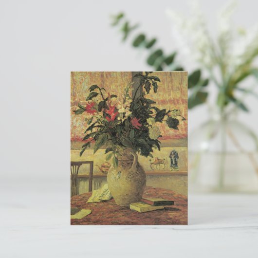 Bouquet van Flowers op Window van Maxine Maufra Briefkaart (Staand voorkant)