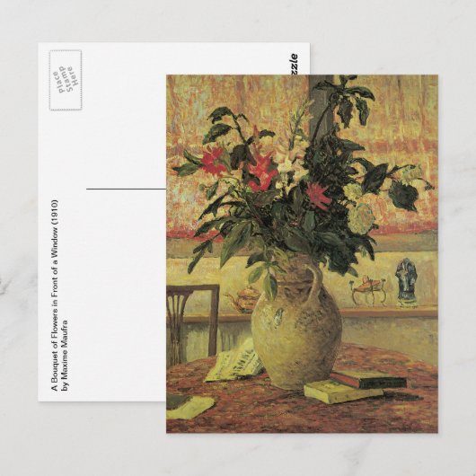 Bouquet van Flowers op Window van Maxine Maufra Briefkaart (Voorkant / Achterkant)