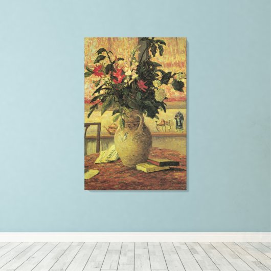 Bouquet van Flowers op Window van Maxine Maufra Canvas Afdruk (Insitu (Houten vloer))