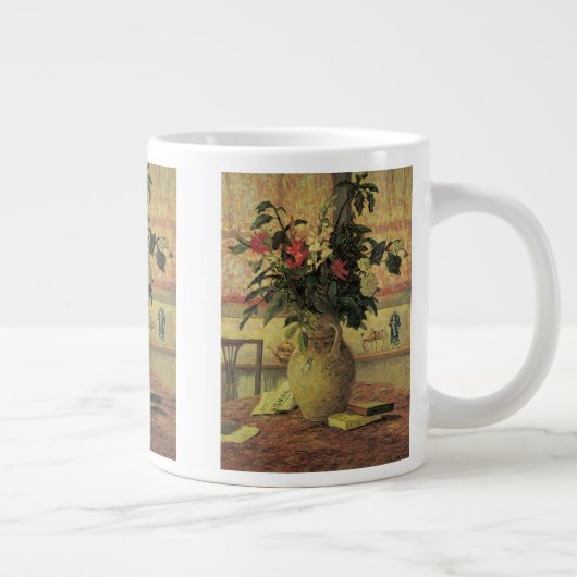 Bouquet van Flowers op Window van Maxine Maufra Grote Koffiekop (Rechts)