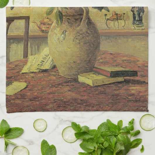 Bouquet van Flowers op Window van Maxine Maufra Theedoek (Gevouwen)