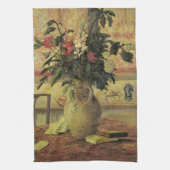 Bouquet van Flowers op Window van Maxine Maufra Theedoek (Verticaal)