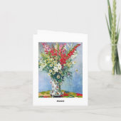 Bouquet van Gadiolas Lilies en Dasies Claude Monet Kaart (Achterkant)