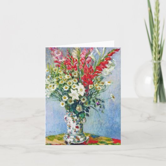 Bouquet van Gadiolas Lilies en Dasies Claude Monet Kaart (Voorkant)