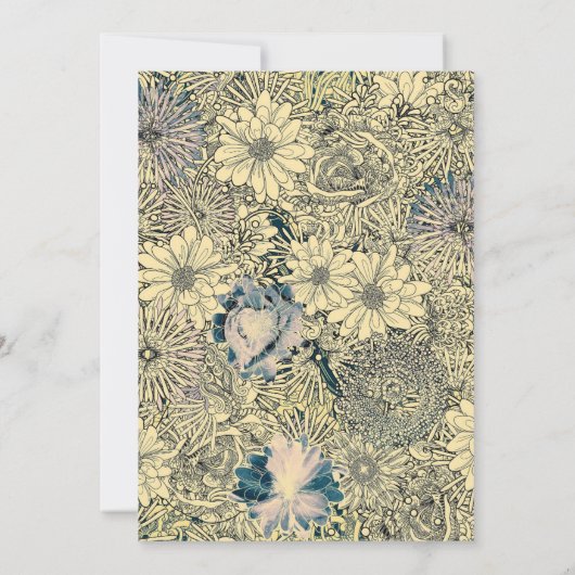 Bouquet van Gele Bloemen Kaart (Achterkant)